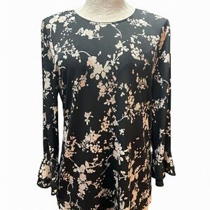 Karl Lagerfeld Elegant Black and Cream Floral Blouse